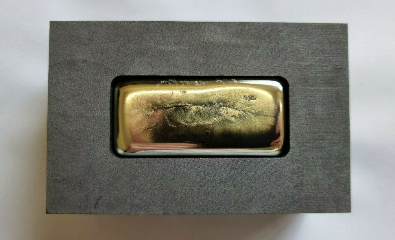 Barren Gießform aus Graphit Barren Guss Form 650g für Gold Silber Messing Kupfer 