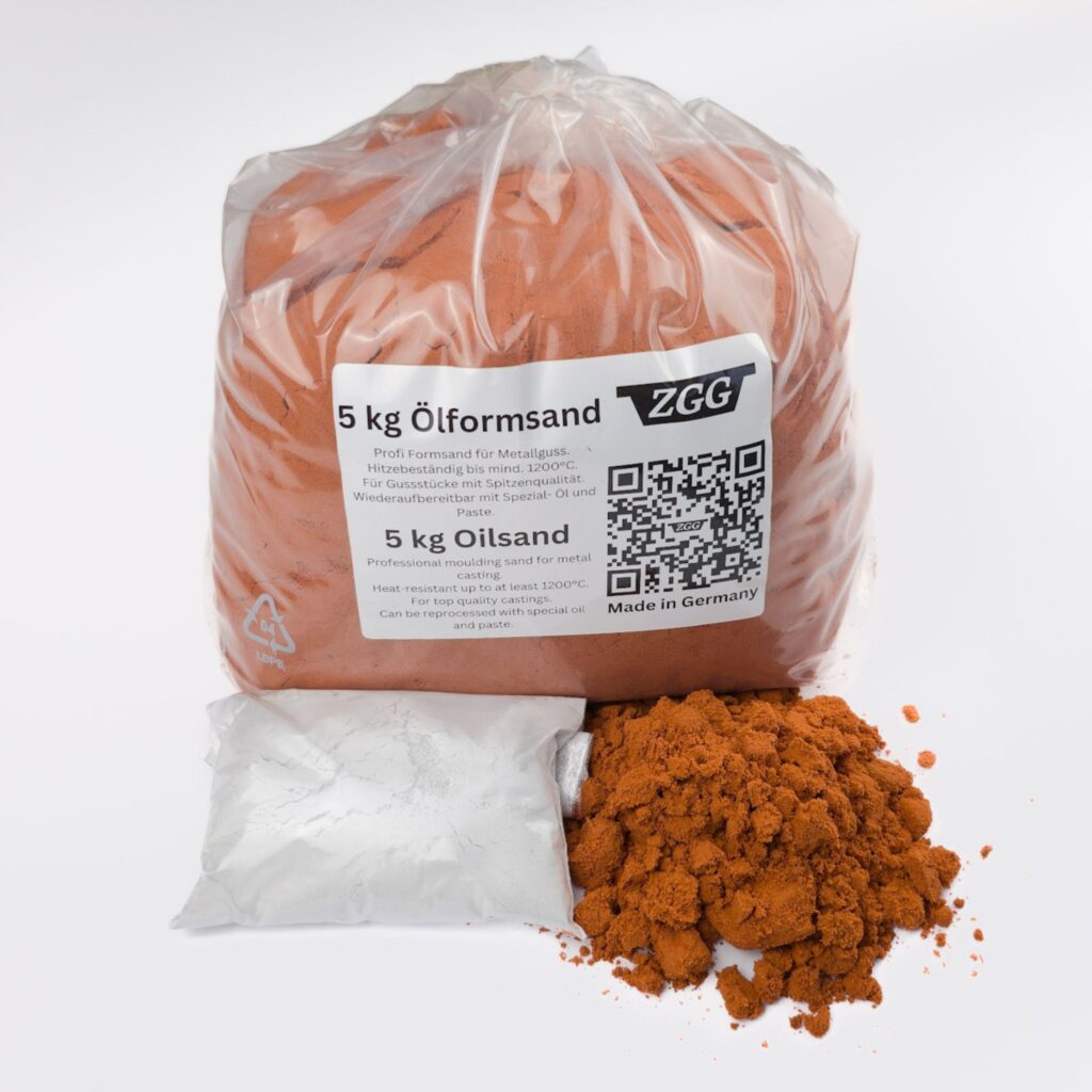 Formsand für Metall-Sand-Guss 1kg bis 25kg mit 100g Talkum Gratis, Öl und Paste
